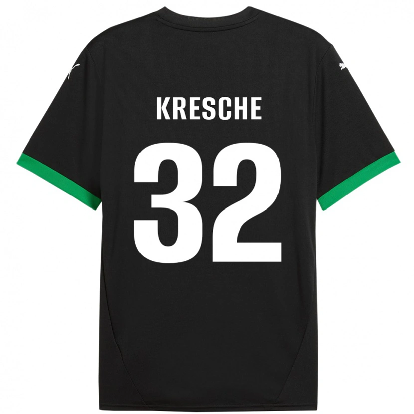 Danxen Niño Camiseta Isabella Kresche #32 Negro Verde Oscuro 1ª Equipación 2024/25 La Camisa