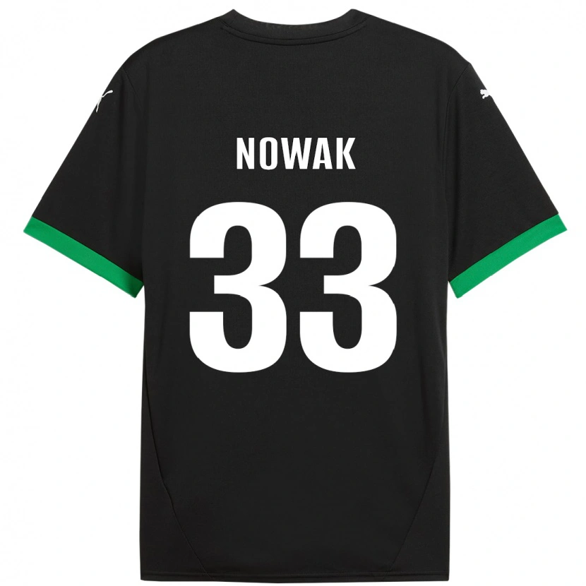 Danxen Niño Camiseta Julie Nowak #33 Negro Verde Oscuro 1ª Equipación 2024/25 La Camisa