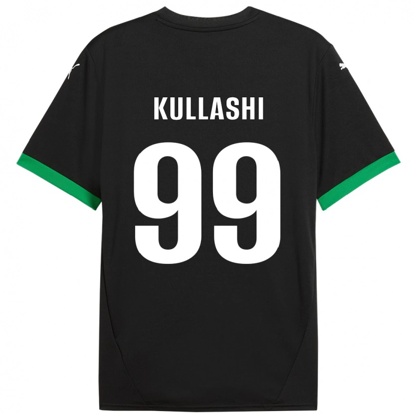 Danxen Niño Camiseta Loreta Kullashi #99 Negro Verde Oscuro 1ª Equipación 2024/25 La Camisa
