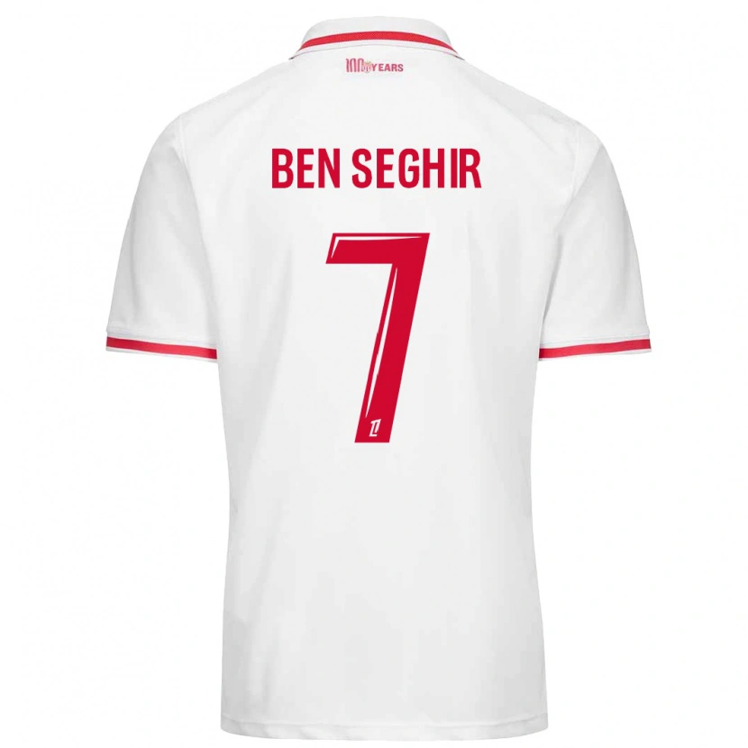 Danxen Niño Camiseta Eliesse Ben Seghir #7 Blanco Rojo 1ª Equipación 2024/25 La Camisa