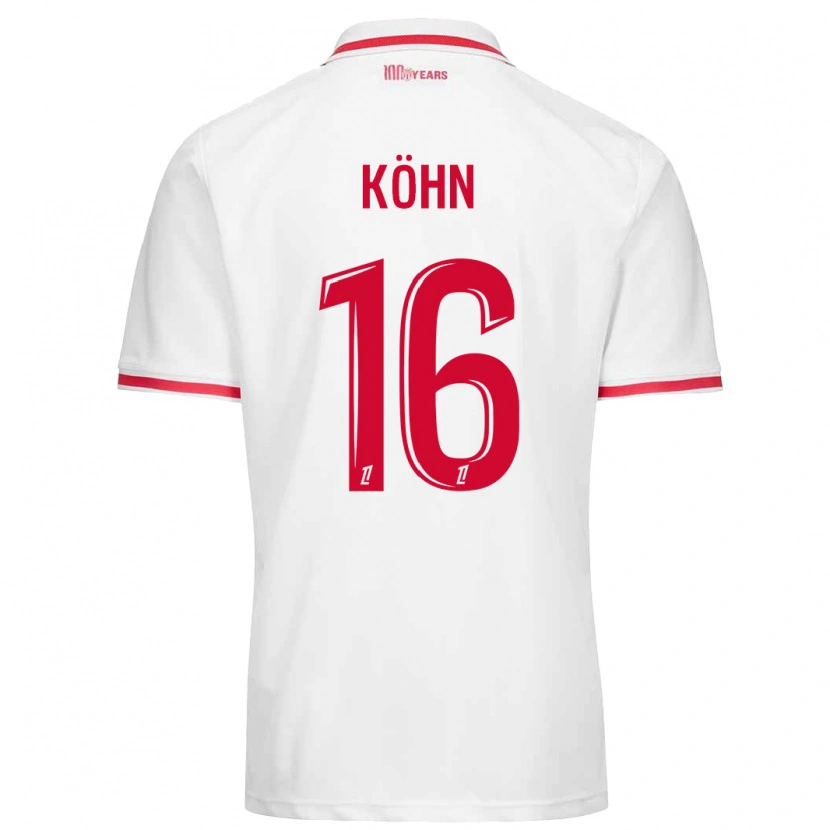 Danxen Niño Camiseta Philipp Köhn #16 Blanco Rojo 1ª Equipación 2024/25 La Camisa