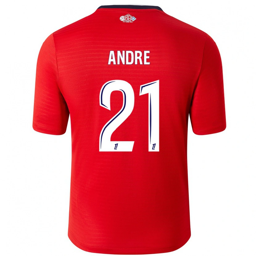 Danxen Niño Camiseta Benjamin André #21 Rojo Blanco 1ª Equipación 2024/25 La Camisa