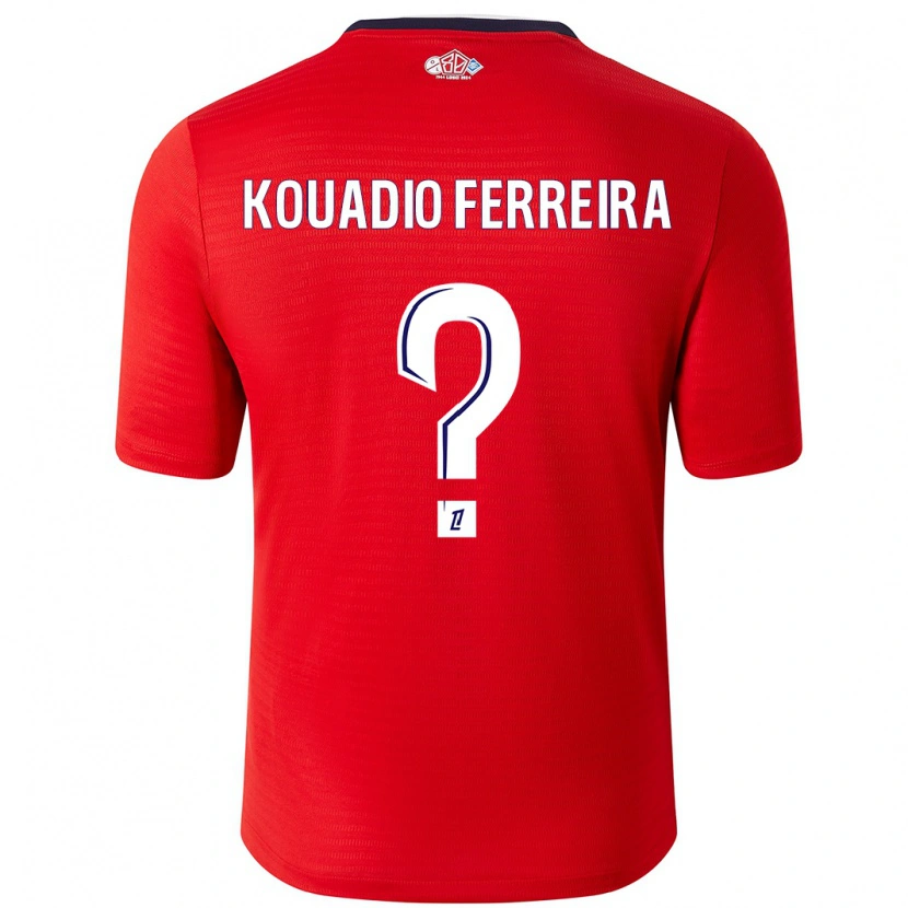 Danxen Niño Camiseta Wilfrid Kouadio Ferreira #0 Rojo Blanco 1ª Equipación 2024/25 La Camisa