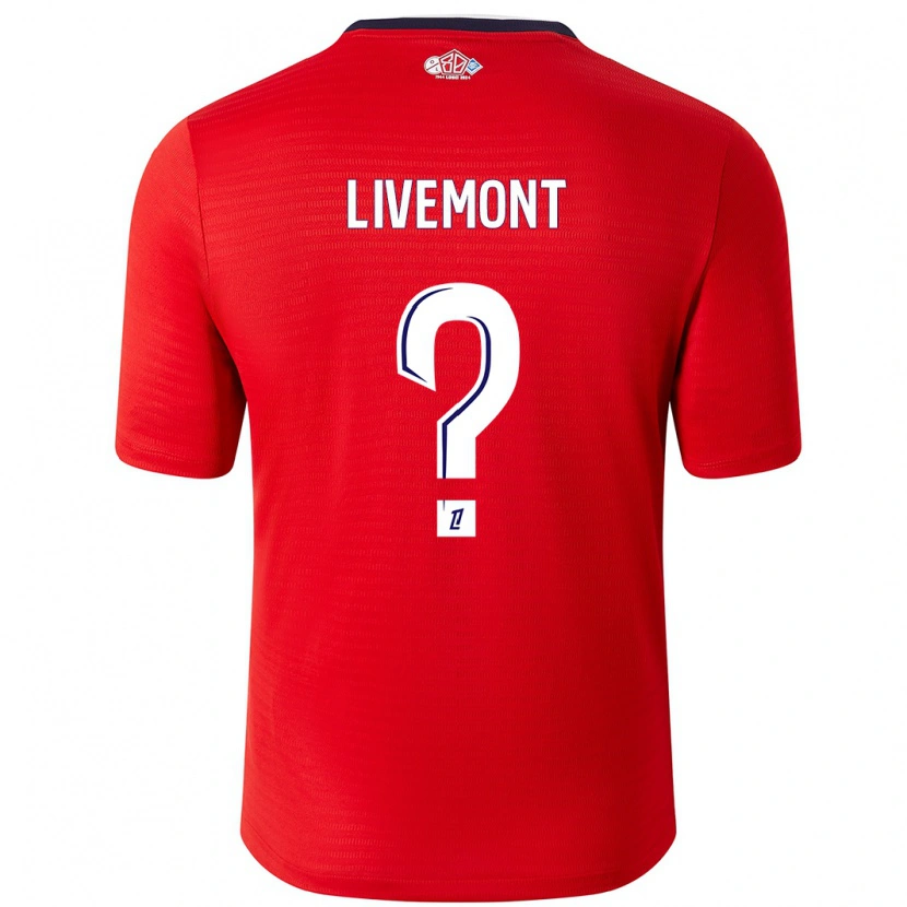 Danxen Niño Camiseta Antoine Livemont #0 Rojo Blanco 1ª Equipación 2024/25 La Camisa
