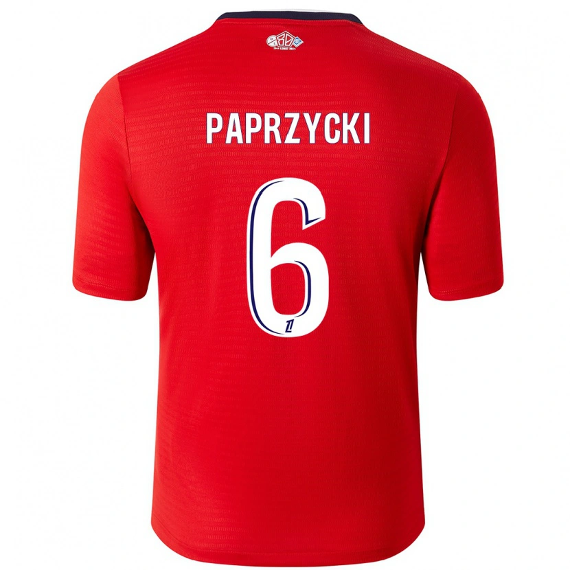 Danxen Niño Camiseta Aurore Paprzycki #6 Rojo Blanco 1ª Equipación 2024/25 La Camisa