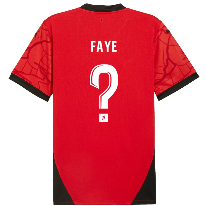 Danxen Niño Camiseta Mikayil Faye #0 Rojo Negro 1ª Equipación 2024/25 La Camisa