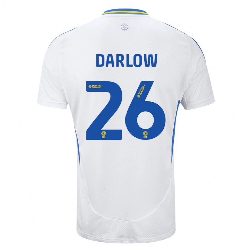 Danxen Niño Camiseta Karl Darlow #26 Blanco Azul 1ª Equipación 2024/25 La Camisa