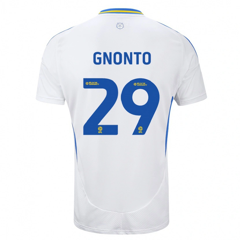 Danxen Niño Camiseta Wilfried Gnonto #29 Blanco Azul 1ª Equipación 2024/25 La Camisa