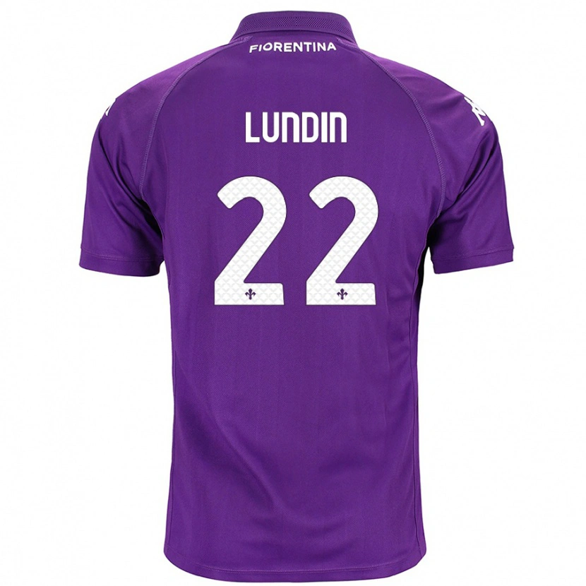 Danxen Niño Camiseta Karin Lundin #22 Morado 1ª Equipación 2024/25 La Camisa
