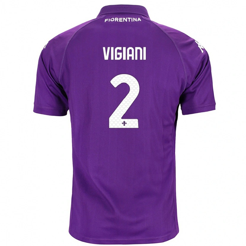 Danxen Niño Camiseta Lorenzo Vigiani #2 Morado 1ª Equipación 2024/25 La Camisa
