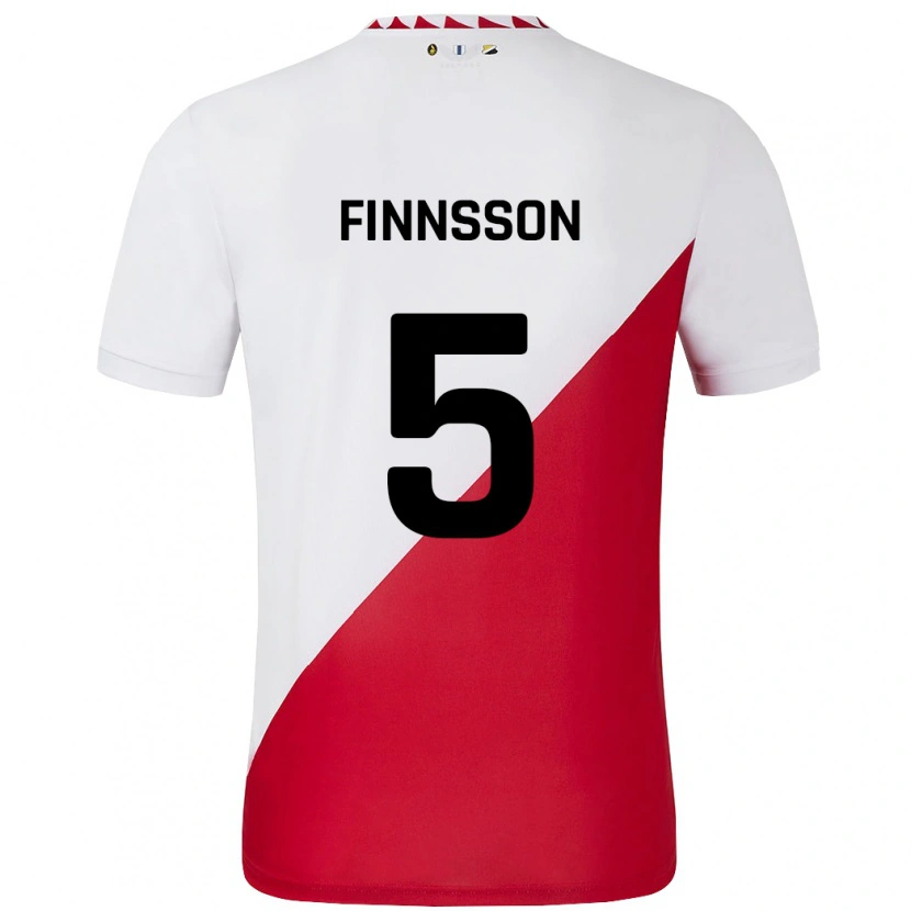 Danxen Niño Camiseta Kolbeinn Finnsson #5 Blanco Rojo 1ª Equipación 2024/25 La Camisa