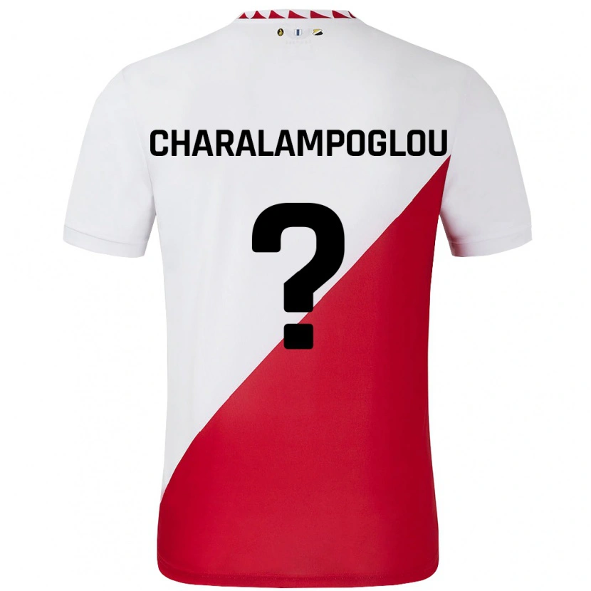 Danxen Niño Camiseta Georgios Charalampoglou #0 Blanco Rojo 1ª Equipación 2024/25 La Camisa