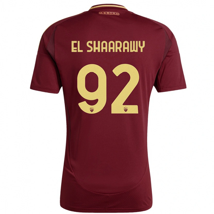 Danxen Niño Camiseta Stephan El Shaarawy #92 Rojo Marrón Dorado 1ª Equipación 2024/25 La Camisa