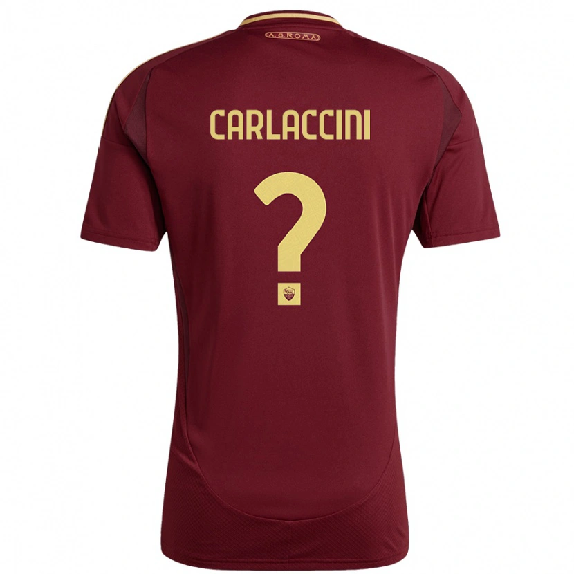 Danxen Niño Camiseta Samuele Carlaccini #0 Rojo Marrón Dorado 1ª Equipación 2024/25 La Camisa