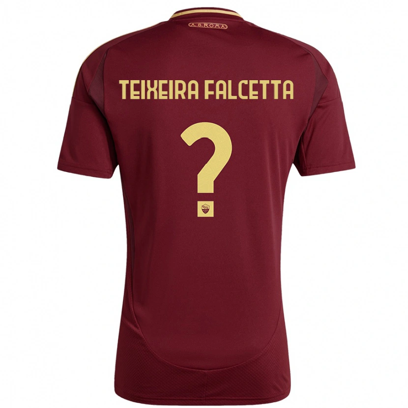 Danxen Niño Camiseta Pietro Teixeira Falcetta #0 Rojo Marrón Dorado 1ª Equipación 2024/25 La Camisa