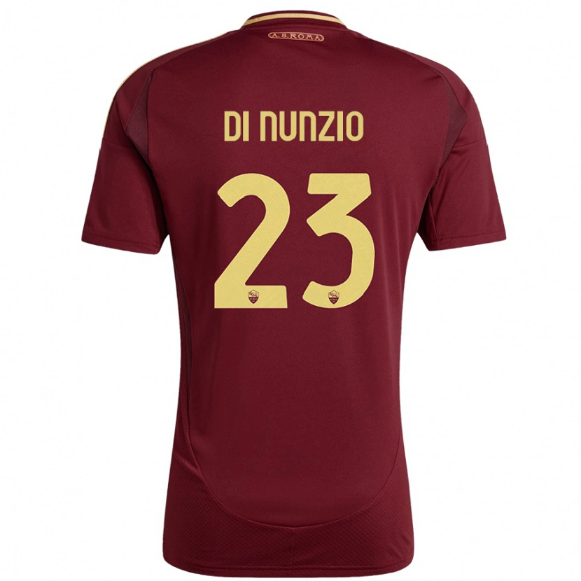 Danxen Niño Camiseta Alessandro Di Nunzio #23 Rojo Marrón Dorado 1ª Equipación 2024/25 La Camisa