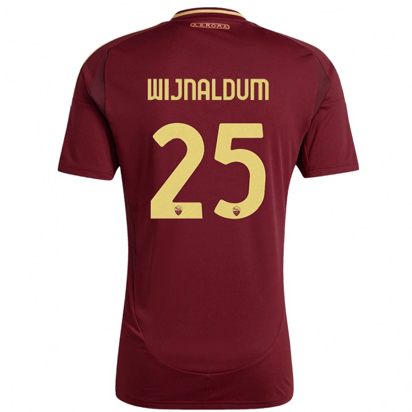 Danxen Niño Camiseta Georginio Wijnaldum #25 Rojo Marrón Dorado 1ª Equipación 2024/25 La Camisa