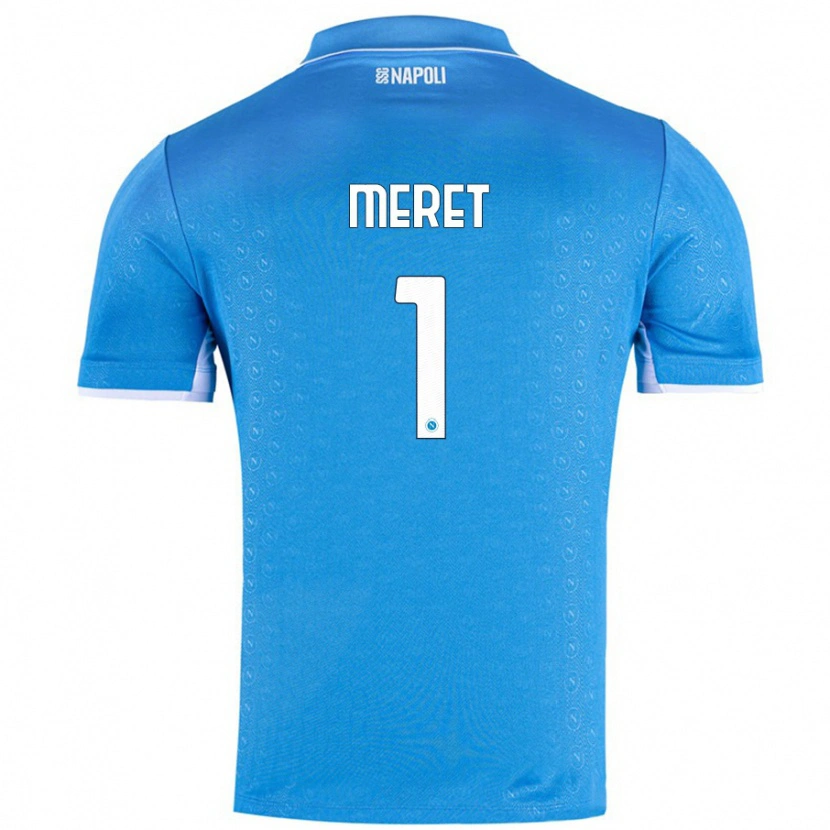 Danxen Niño Camiseta Alex Meret #1 Azul Cielo 1ª Equipación 2024/25 La Camisa