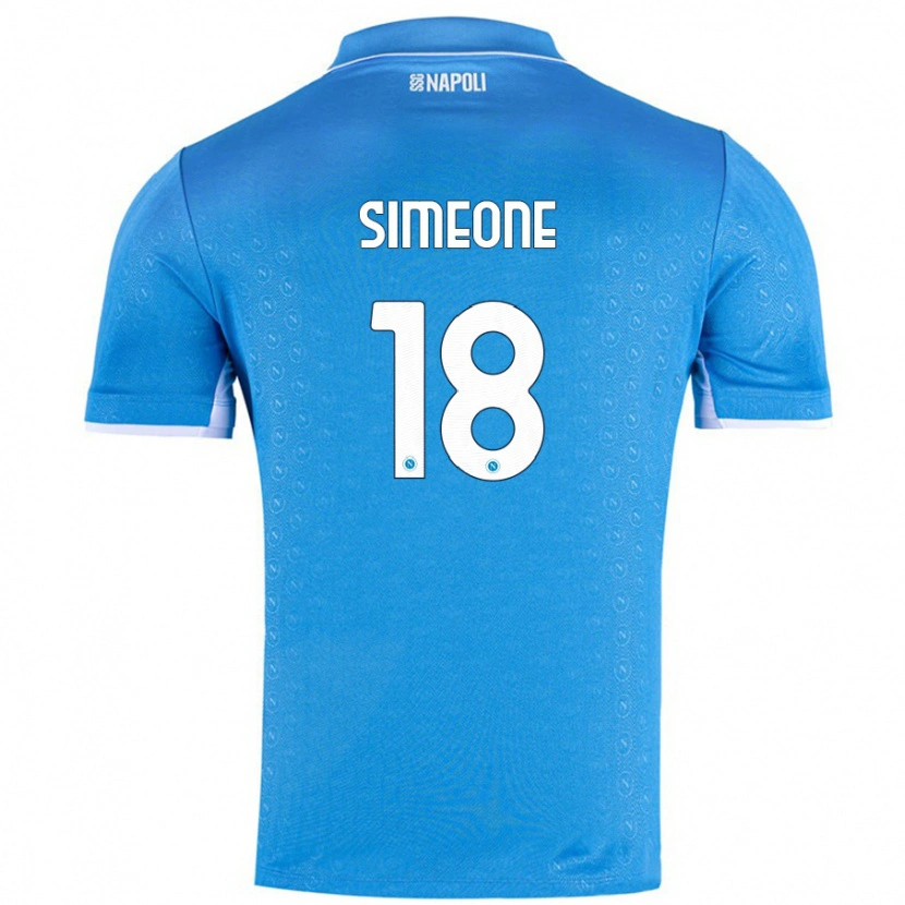 Danxen Niño Camiseta Giovanni Simeone #18 Azul Cielo 1ª Equipación 2024/25 La Camisa