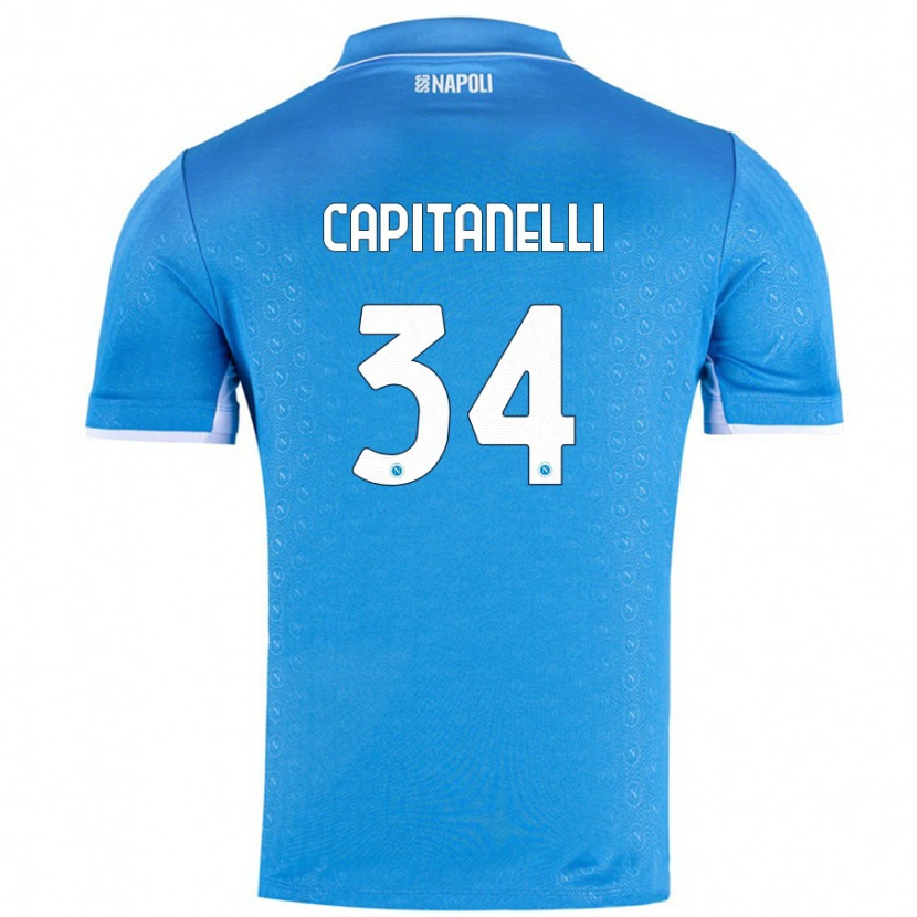 Danxen Niño Camiseta Ilaria Capitanelli #34 Azul Cielo 1ª Equipación 2024/25 La Camisa