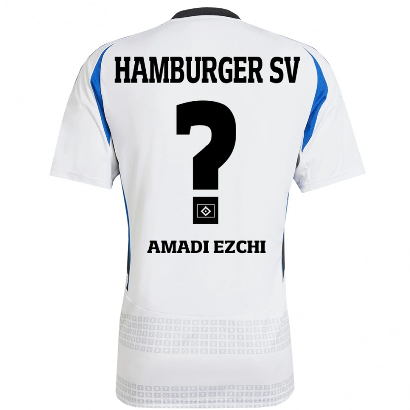 Danxen Niño Camiseta Emmanuel Amadi Ezchi #0 Blanco Azul 1ª Equipación 2024/25 La Camisa