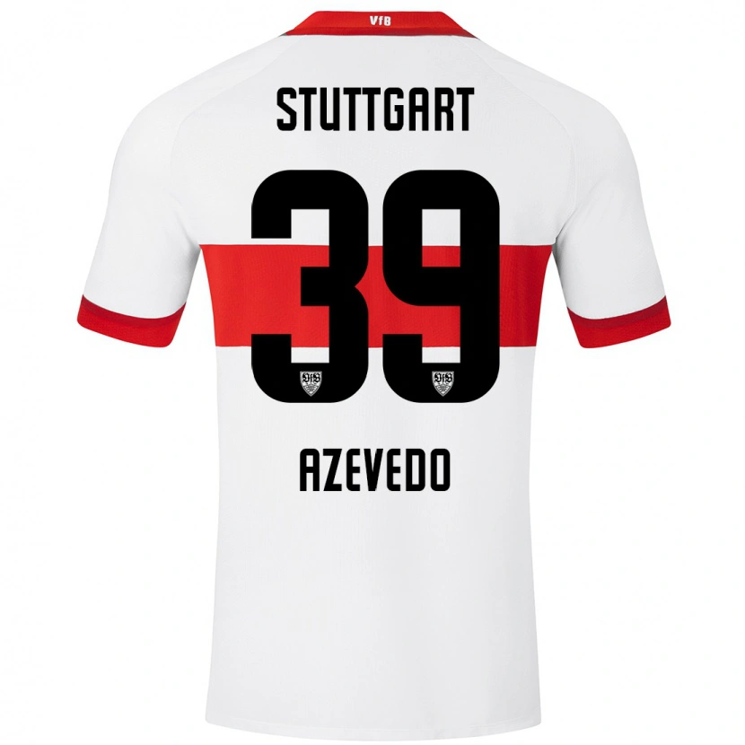 Danxen Niño Camiseta Alexandre Azevedo #39 Blanco Rojo 1ª Equipación 2024/25 La Camisa