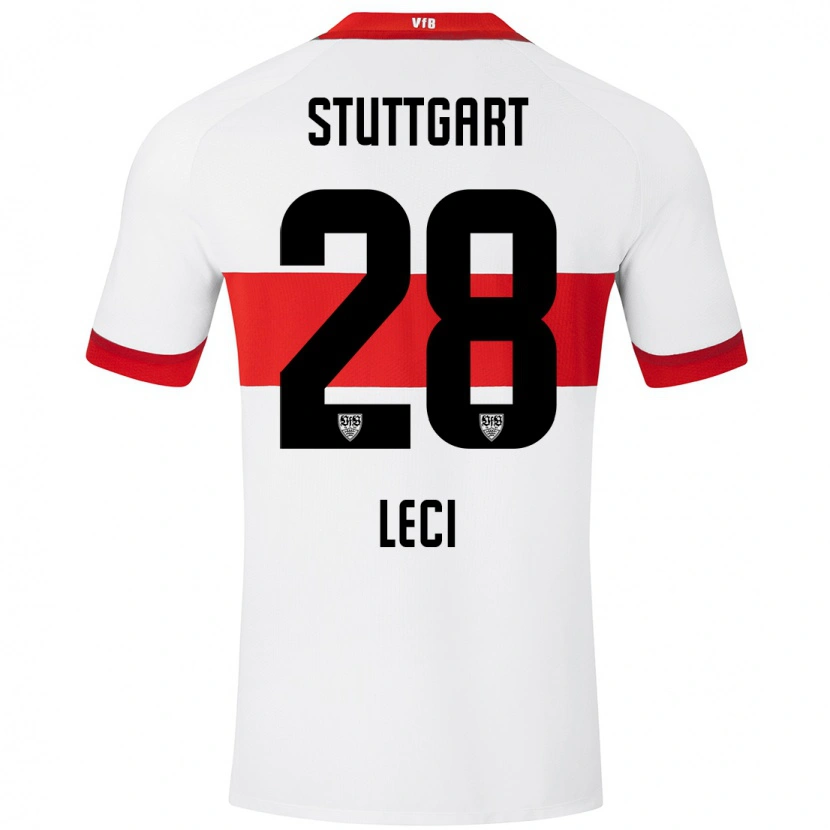 Danxen Niño Camiseta Besarta Leci #28 Blanco Rojo 1ª Equipación 2024/25 La Camisa