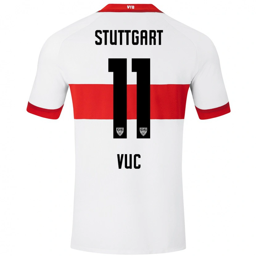 Danxen Niño Camiseta Patrick Vuc #11 Blanco Rojo 1ª Equipación 2024/25 La Camisa