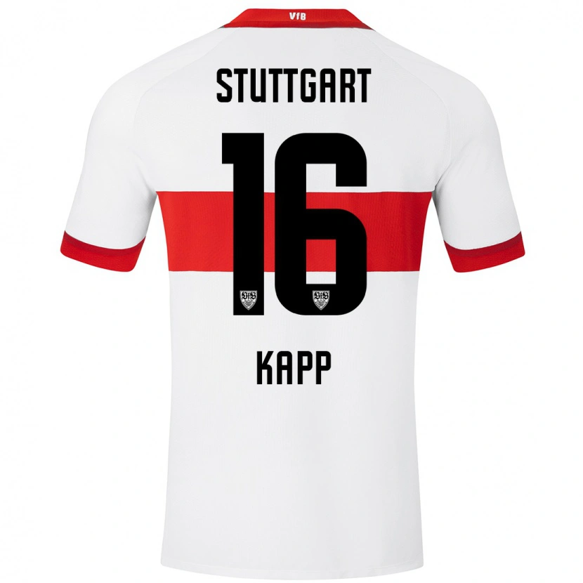 Danxen Niño Camiseta Patrick Kapp #16 Blanco Rojo 1ª Equipación 2024/25 La Camisa