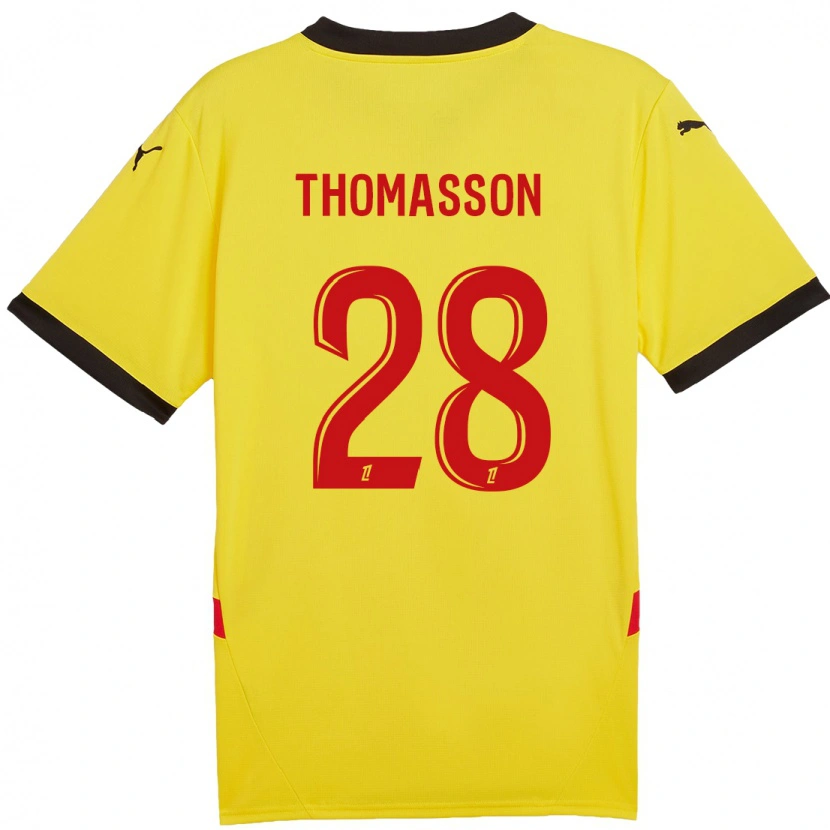 Danxen Niño Camiseta Adrien Thomasson #28 Amarillo Rojo 1ª Equipación 2024/25 La Camisa