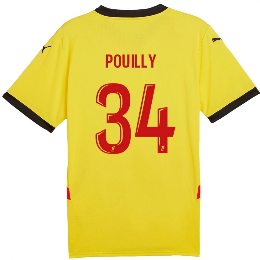 Danxen Niño Camiseta Tom Pouilly #34 Amarillo Rojo 1ª Equipación 2024/25 La Camisa