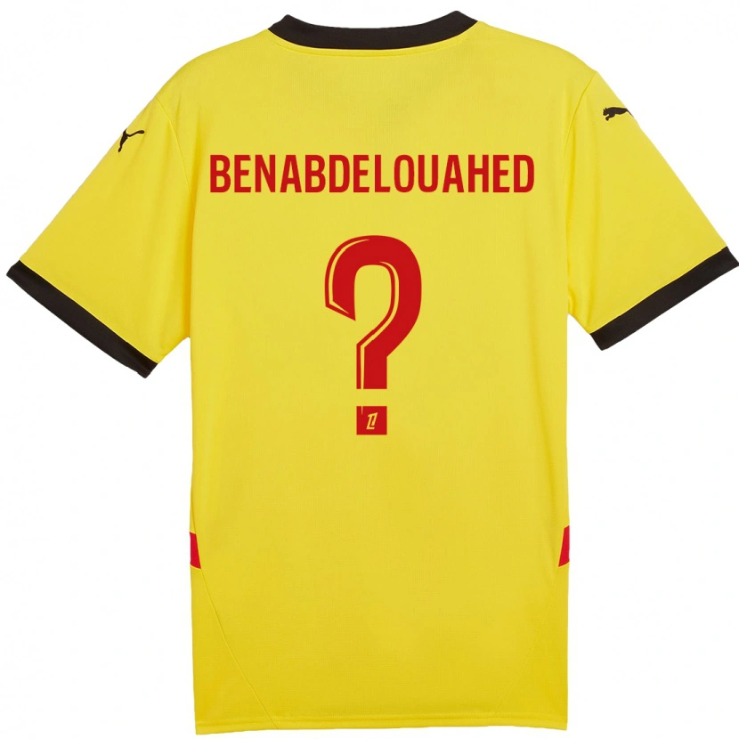Danxen Niño Camiseta Kaïs Benabdelouahed #0 Amarillo Rojo 1ª Equipación 2024/25 La Camisa