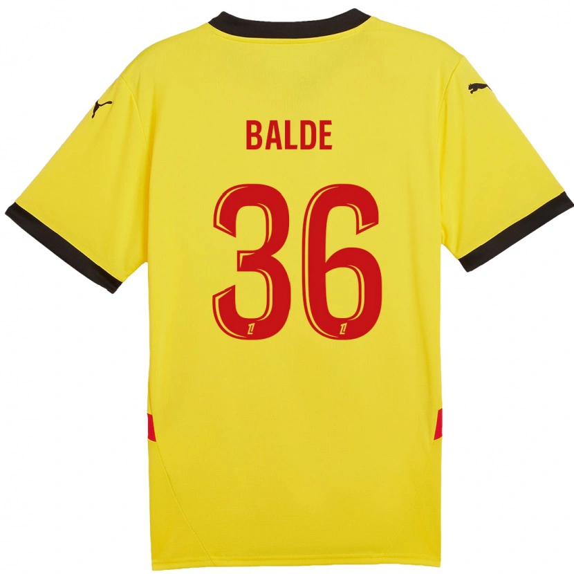 Danxen Niño Camiseta Ibrahima Baldé #36 Amarillo Rojo 1ª Equipación 2024/25 La Camisa