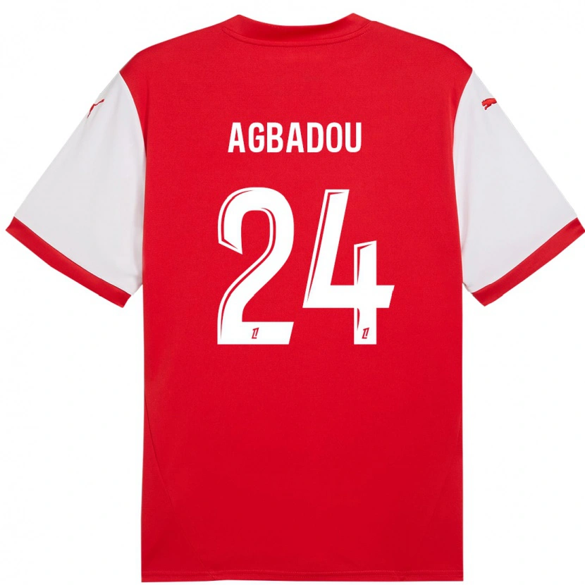 Danxen Niño Camiseta Emmanuel Agbadou #24 Rojo Blanco 1ª Equipación 2024/25 La Camisa