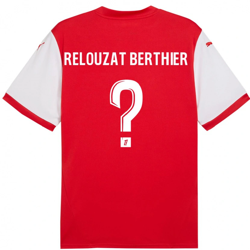 Danxen Niño Camiseta Maxime Relouzat Berthier #0 Rojo Blanco 1ª Equipación 2024/25 La Camisa