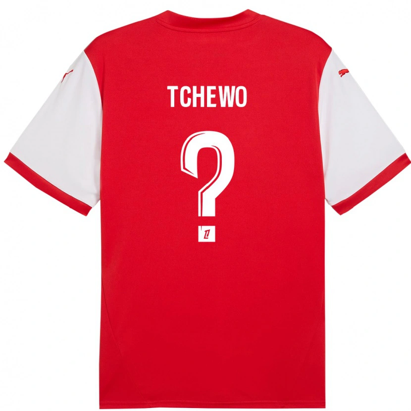 Danxen Niño Camiseta Ryan Tchapda Tchewo #0 Rojo Blanco 1ª Equipación 2024/25 La Camisa