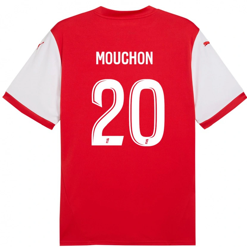 Danxen Niño Camiseta Noémie Mouchon #20 Rojo Blanco 1ª Equipación 2024/25 La Camisa