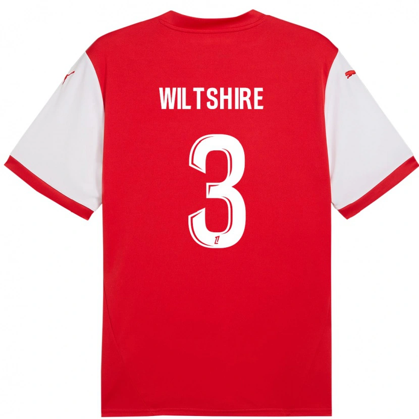 Danxen Niño Camiseta Tiernny Wiltshire #3 Rojo Blanco 1ª Equipación 2024/25 La Camisa