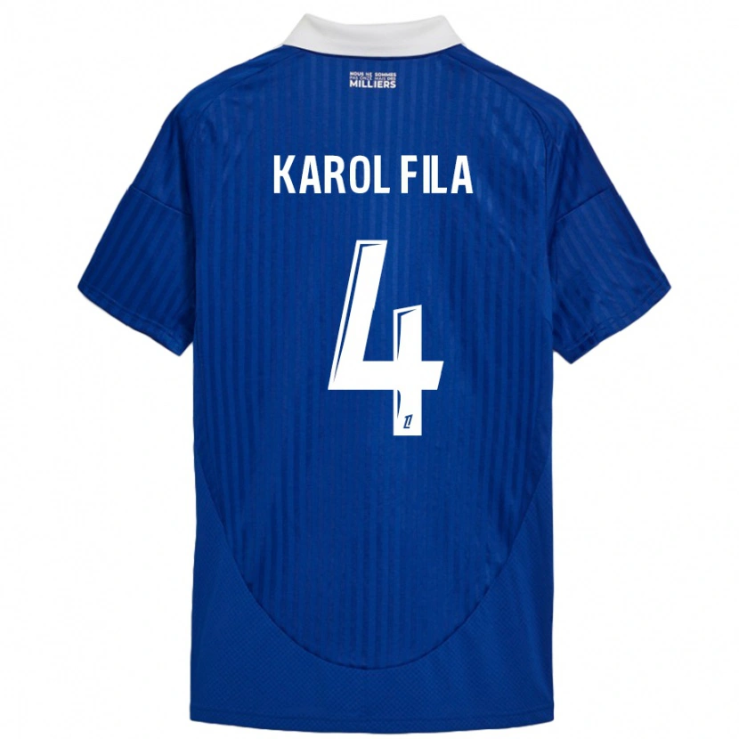 Danxen Niño Camiseta Karol Fila #4 Azul Blanco 1ª Equipación 2024/25 La Camisa