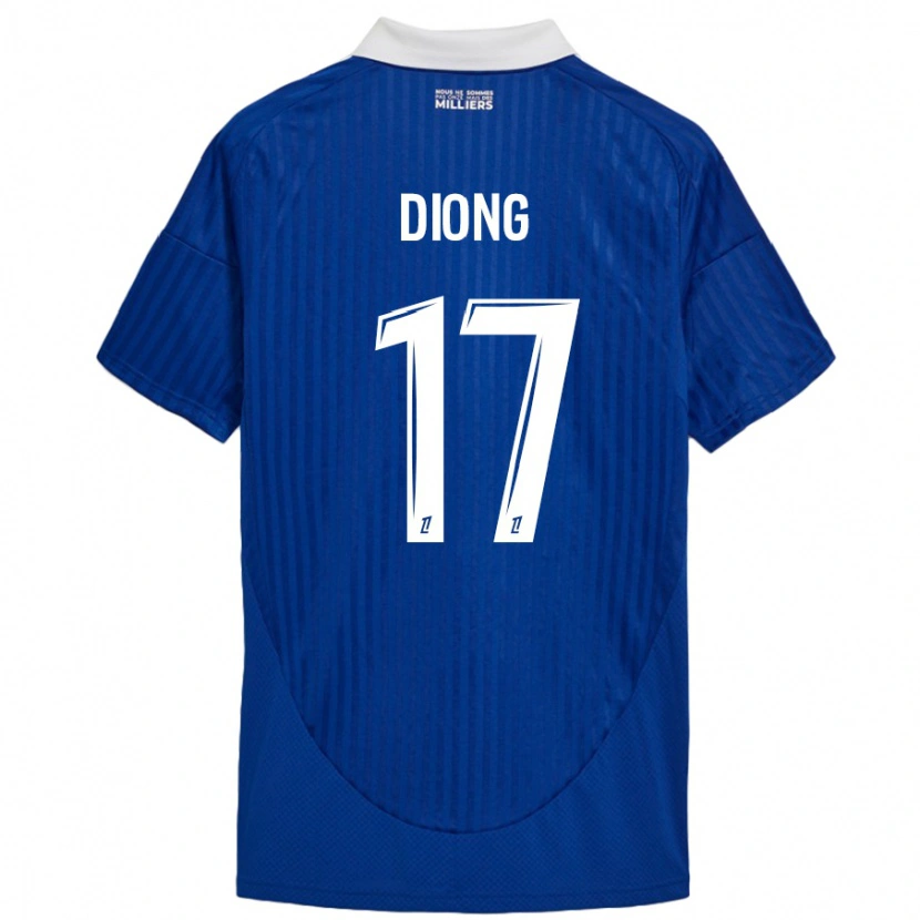 Danxen Niño Camiseta Pape Diong #17 Azul Blanco 1ª Equipación 2024/25 La Camisa