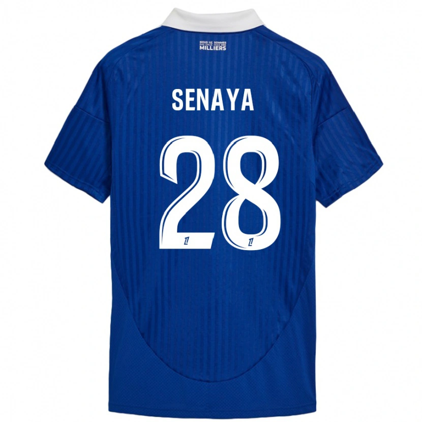 Danxen Niño Camiseta Marvin Senaya #28 Azul Blanco 1ª Equipación 2024/25 La Camisa