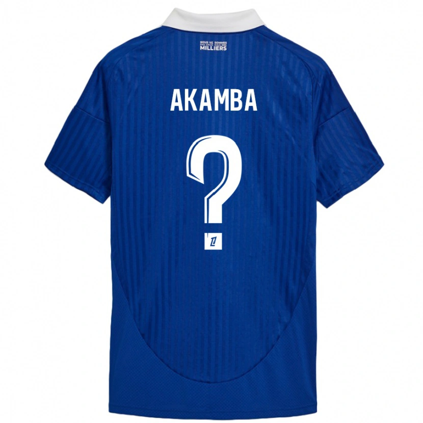Danxen Niño Camiseta Fred Akamba #0 Azul Blanco 1ª Equipación 2024/25 La Camisa