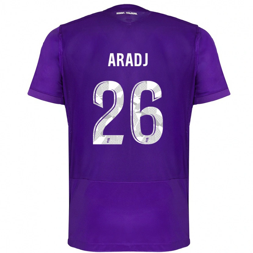 Danxen Niño Camiseta Ylies Aradj #26 Morado Blanco 1ª Equipación 2024/25 La Camisa