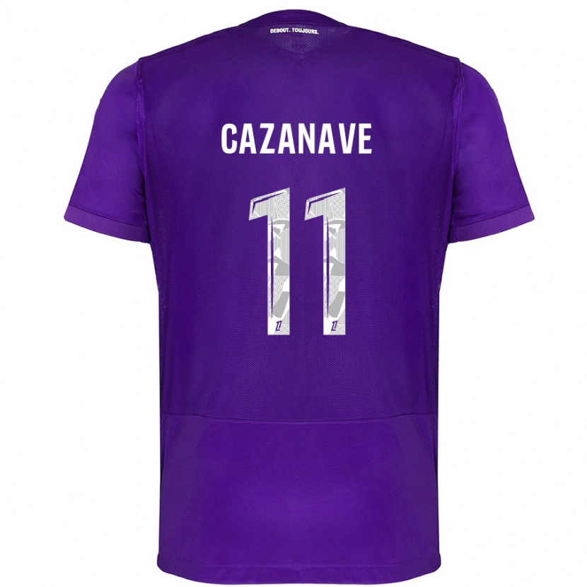 Danxen Niño Camiseta Julie Cazanave #11 Morado Blanco 1ª Equipación 2024/25 La Camisa