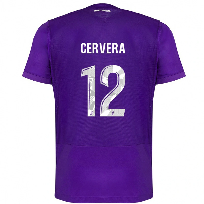 Danxen Niño Camiseta Laurianne Cervera #12 Morado Blanco 1ª Equipación 2024/25 La Camisa