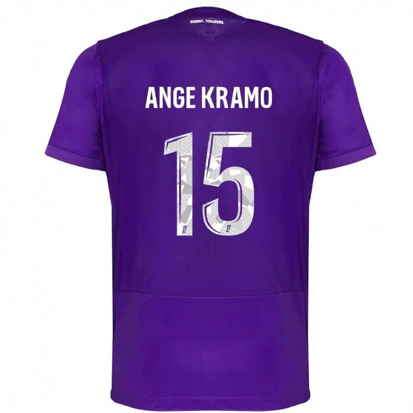 Danxen Niño Camiseta Marie Ange Kramo #15 Morado Blanco 1ª Equipación 2024/25 La Camisa