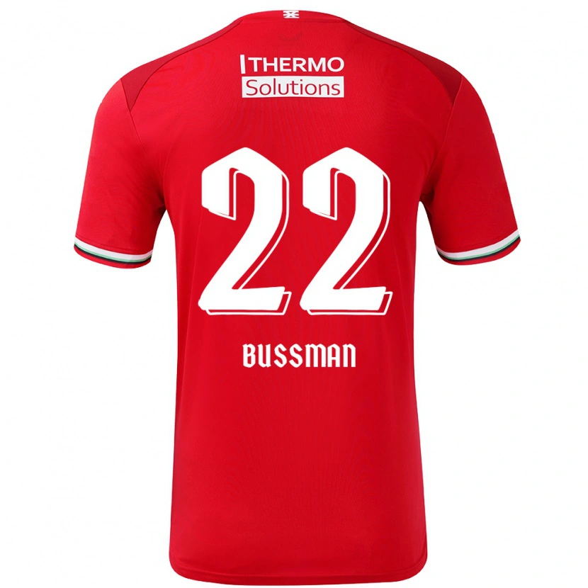 Danxen Niño Camiseta Fiene Bussman #22 Rojo Blanco 1ª Equipación 2024/25 La Camisa