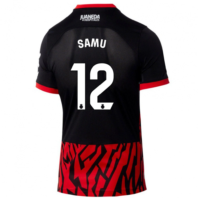Danxen Niño Camiseta Samú Costa #12 Negro Rojo 1ª Equipación 2024/25 La Camisa