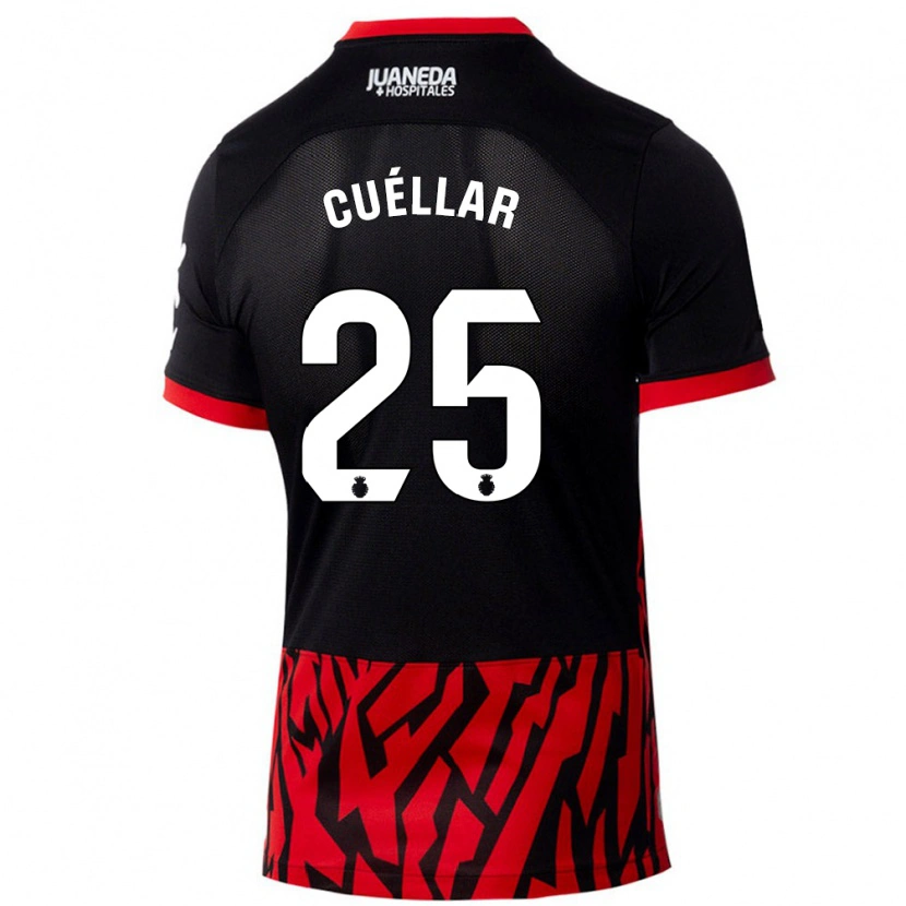 Danxen Niño Camiseta Iván Cuéllar #25 Negro Rojo 1ª Equipación 2024/25 La Camisa