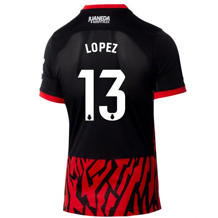 Danxen Niño Camiseta Iván López #13 Negro Rojo 1ª Equipación 2024/25 La Camisa